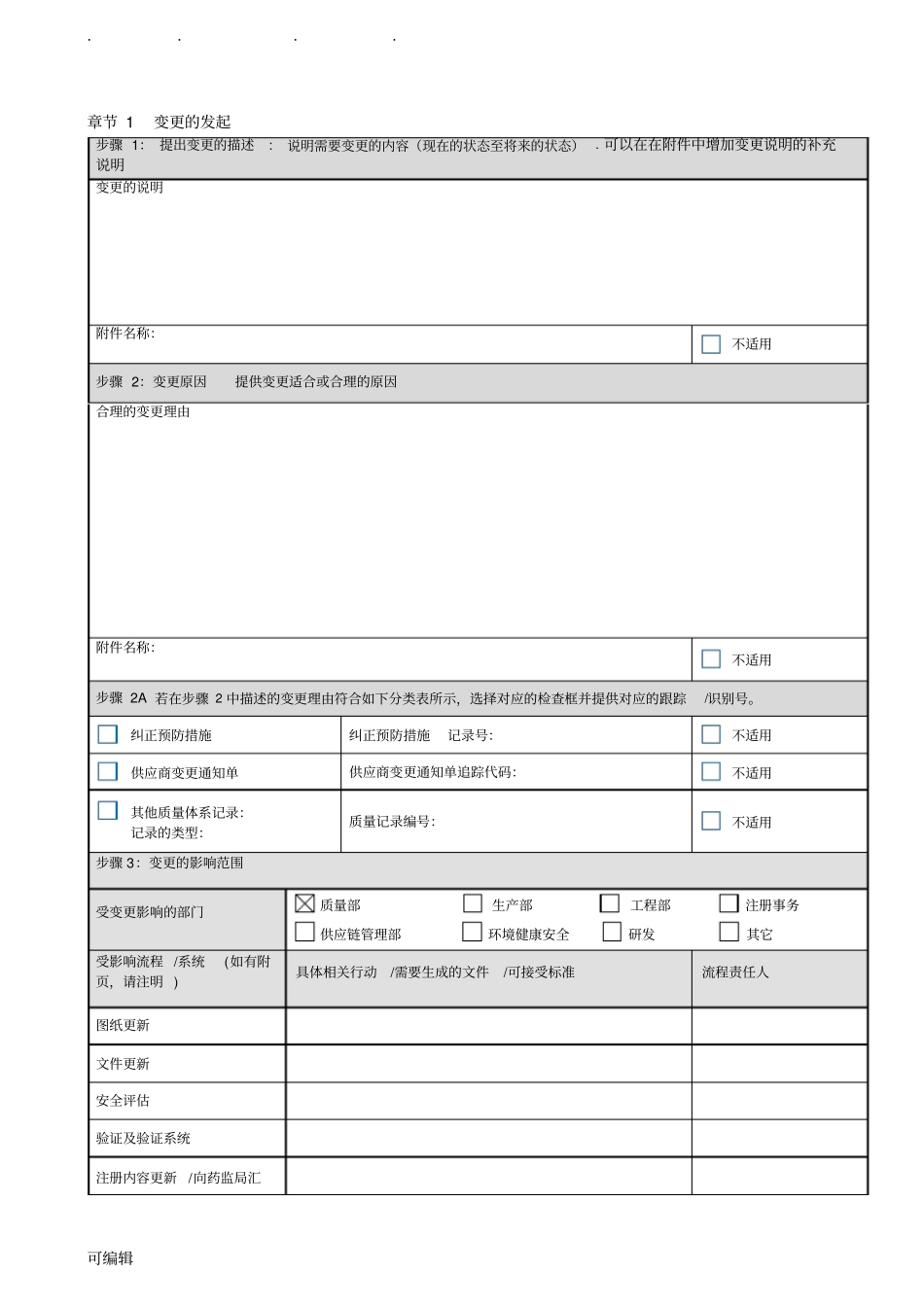 变更控制管理表格模板_第1页