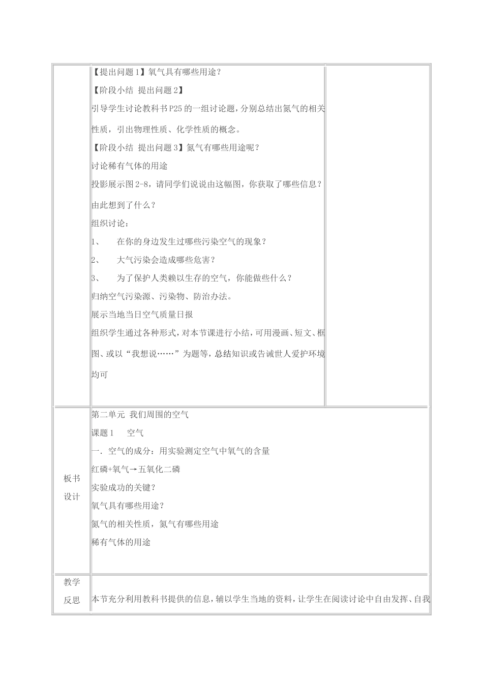 九年级化学上册 第二单元 我们周围的空气 课题1 空气教案 （新版）新人教版-（新版）新人教版初中九年级上册化学教案_第3页