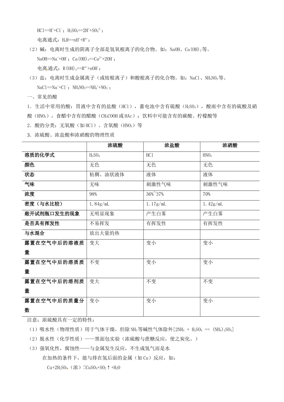 九年级化学 7.2 见的酸和碱教案2 沪教版_第2页