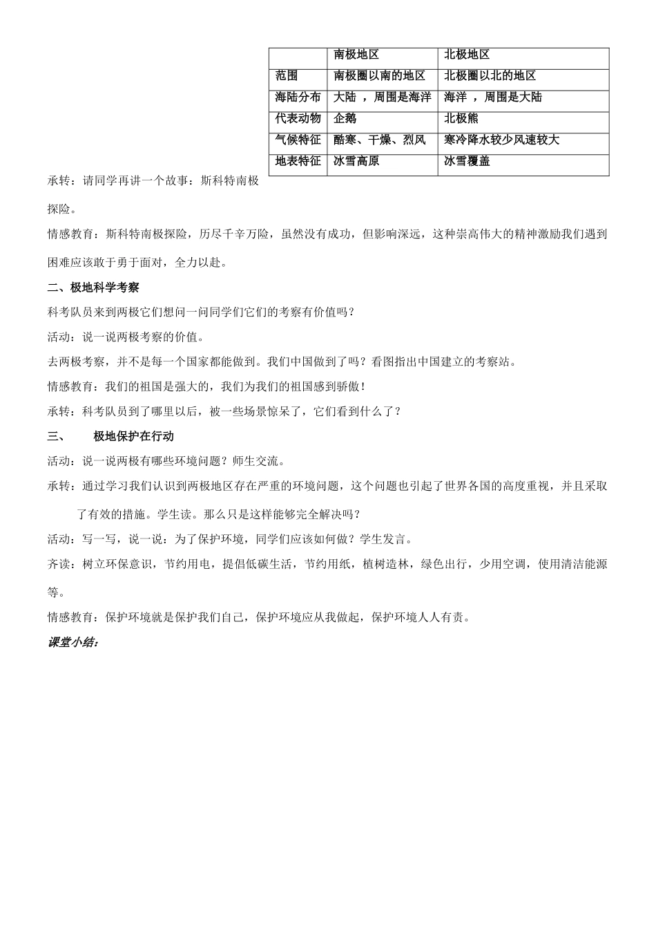 七年级地理下册 7.5 极地地区教案 （新版）星球商务版-人教版初中七年级下册地理教案_第2页