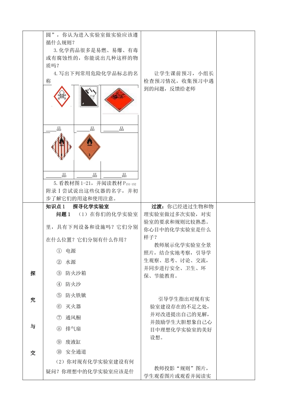 九年级化学上册 第一单元 走进化学世界 课题3 走进化学实验室（第1课时）教案 （新版）新人教版-（新版）新人教版初中九年级上册化学教案_第2页