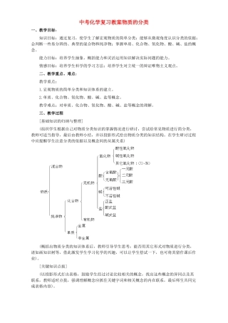 中考化学复习教案物质的分类