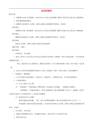 六年级语文上册 24《金色的脚印》教学设计 人教版