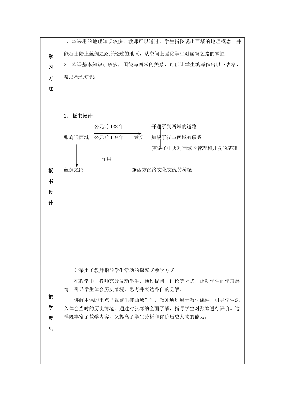 七年级历史上册 第15课 汉通西域和丝绸之路教案 新人教版 (2)_第2页