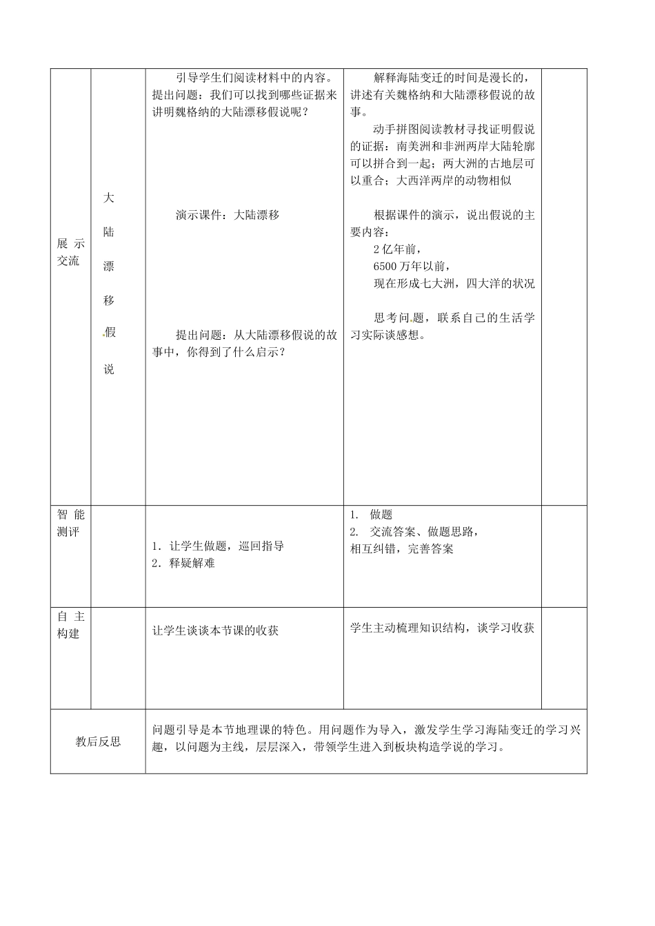 山东省临沭县第三初级中学2012年秋七年级地理上册《2.2海陆变迁》教案一 新人教版_第2页