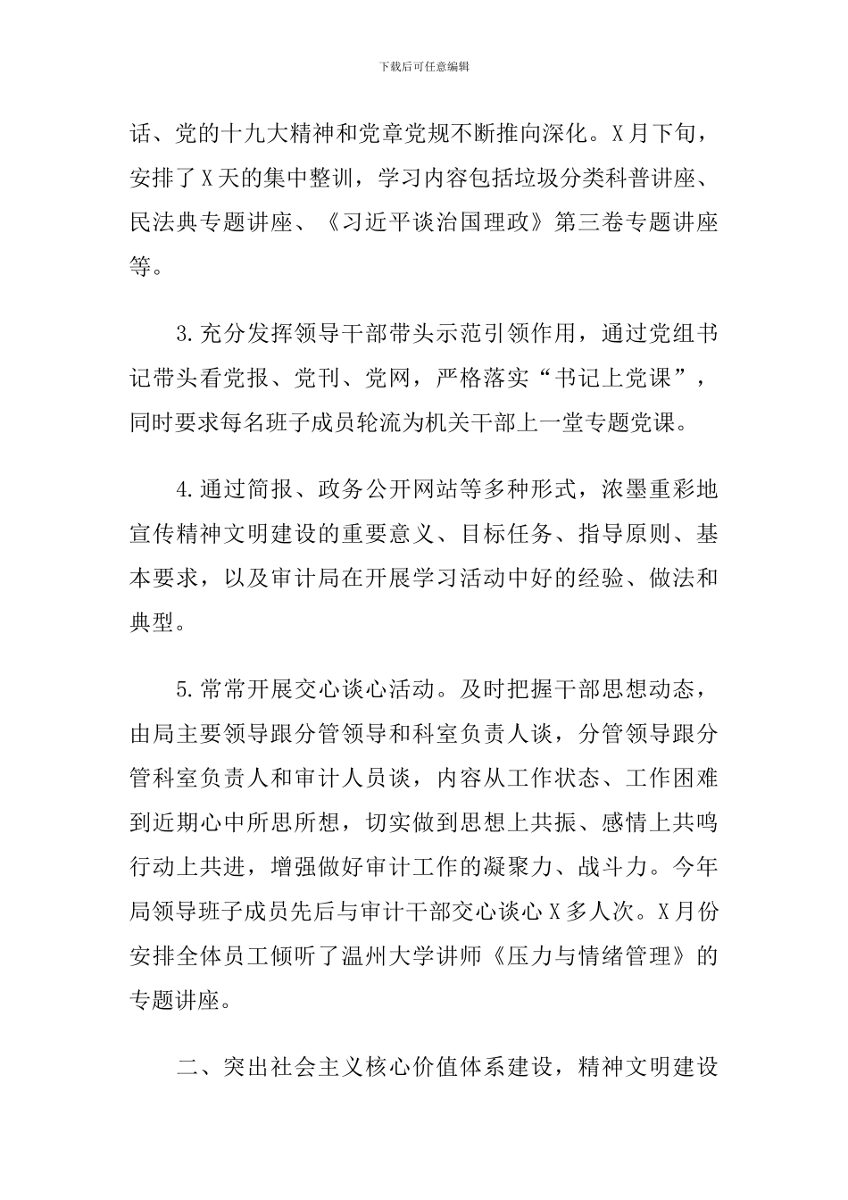 2024年度X区审计局精神文明工作总结_第2页