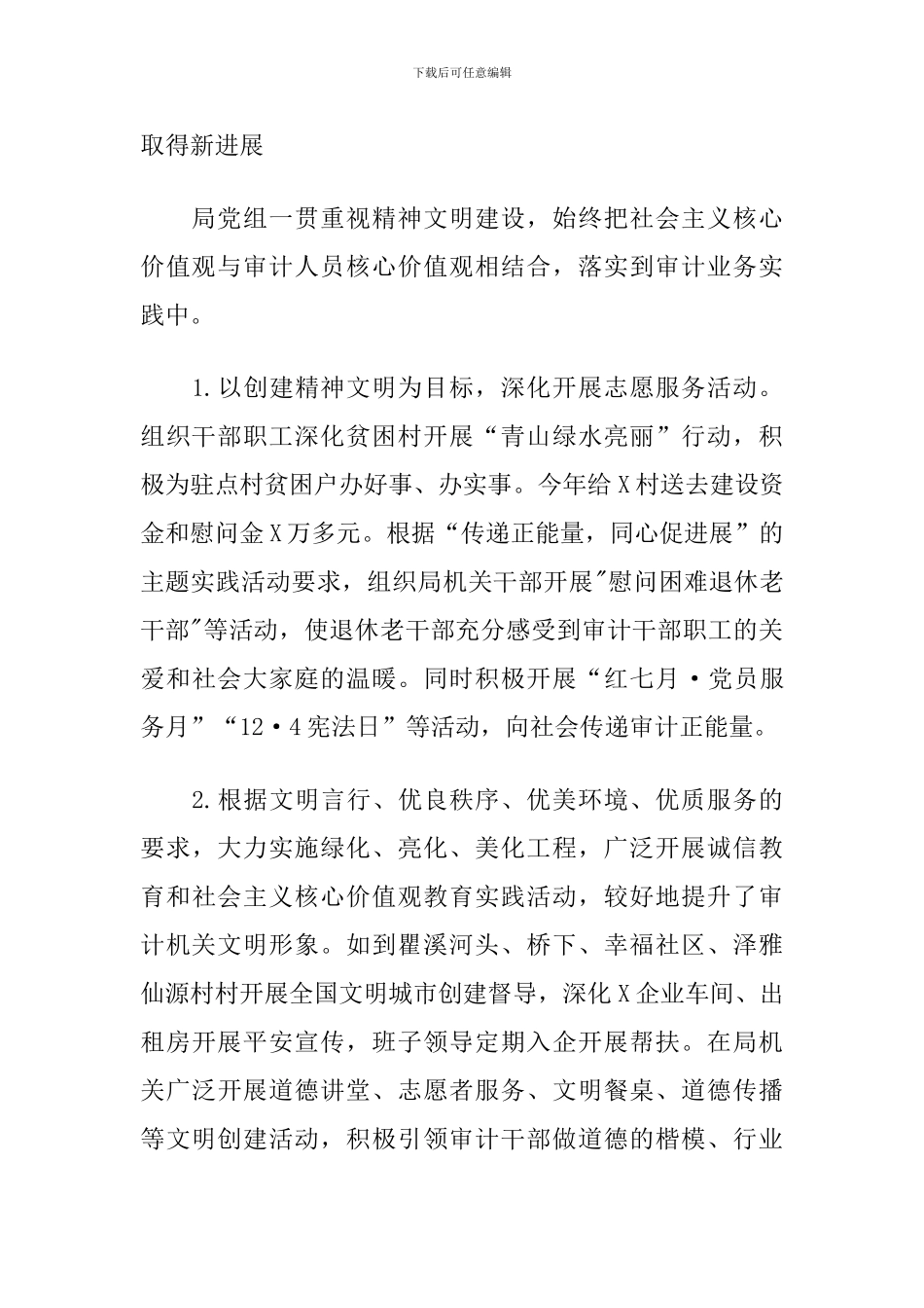 2024年度X区审计局精神文明工作总结_第3页