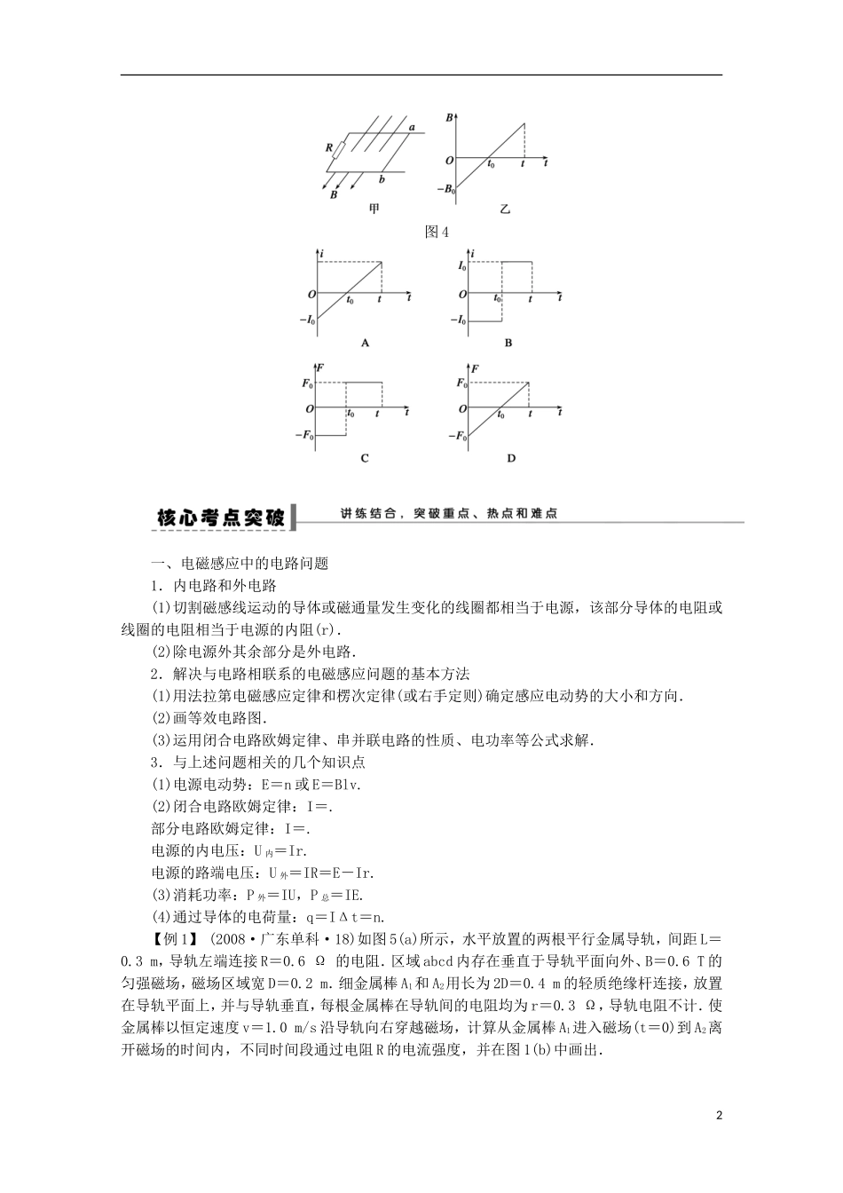 江苏省苏州市蓝缨学校高二物理《电磁感应中的图像问题》教案_第2页