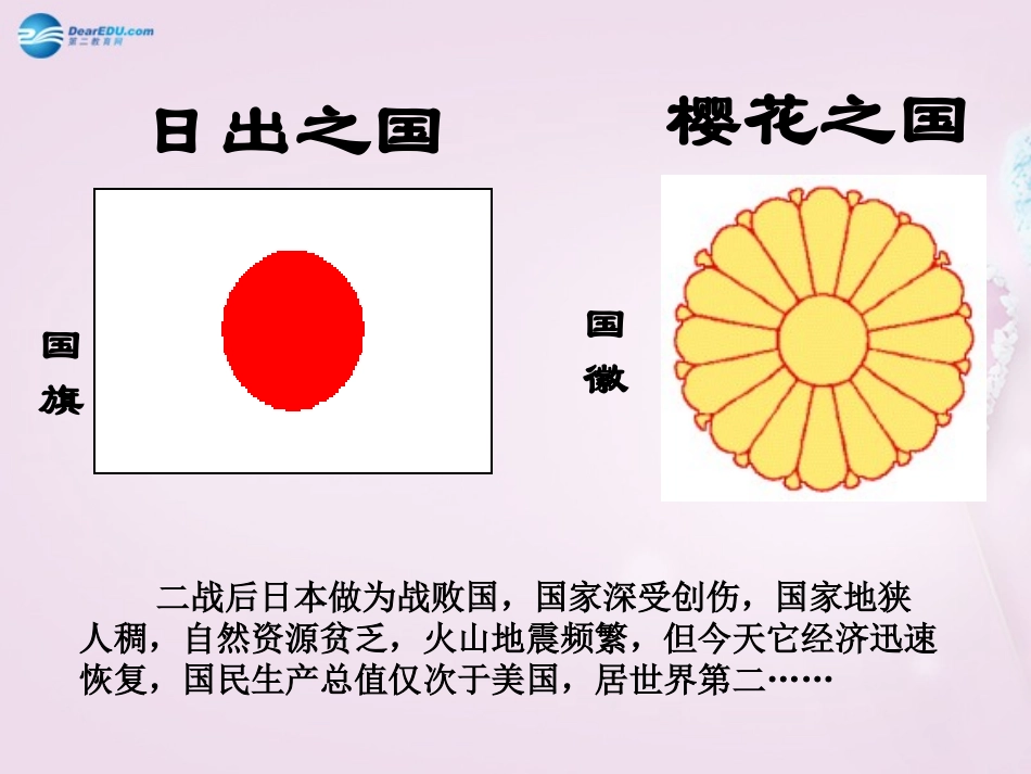 山东省泰安新泰市七年级地理下册 第八章 走近国家 第一节日本课件 湘教版_第2页