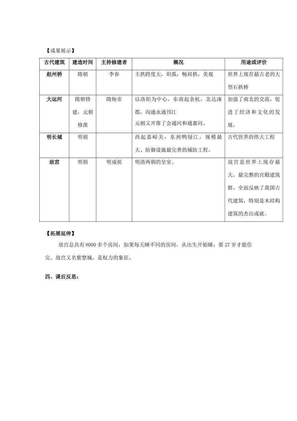 七年级历史下册 第九学习主题 中国古代文化（下） 第16课《建筑奇观》教案 川教版_第2页