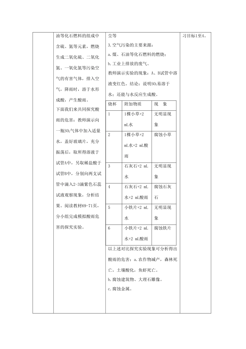 九年级化学 人类需要洁净的空气教案 湘教版_第3页