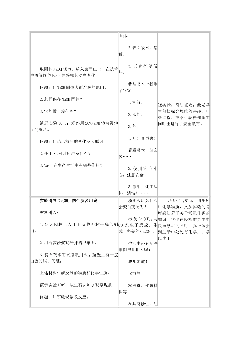 九年级化学 课题1常见的酸和碱教案（3）人教新课标版_第2页