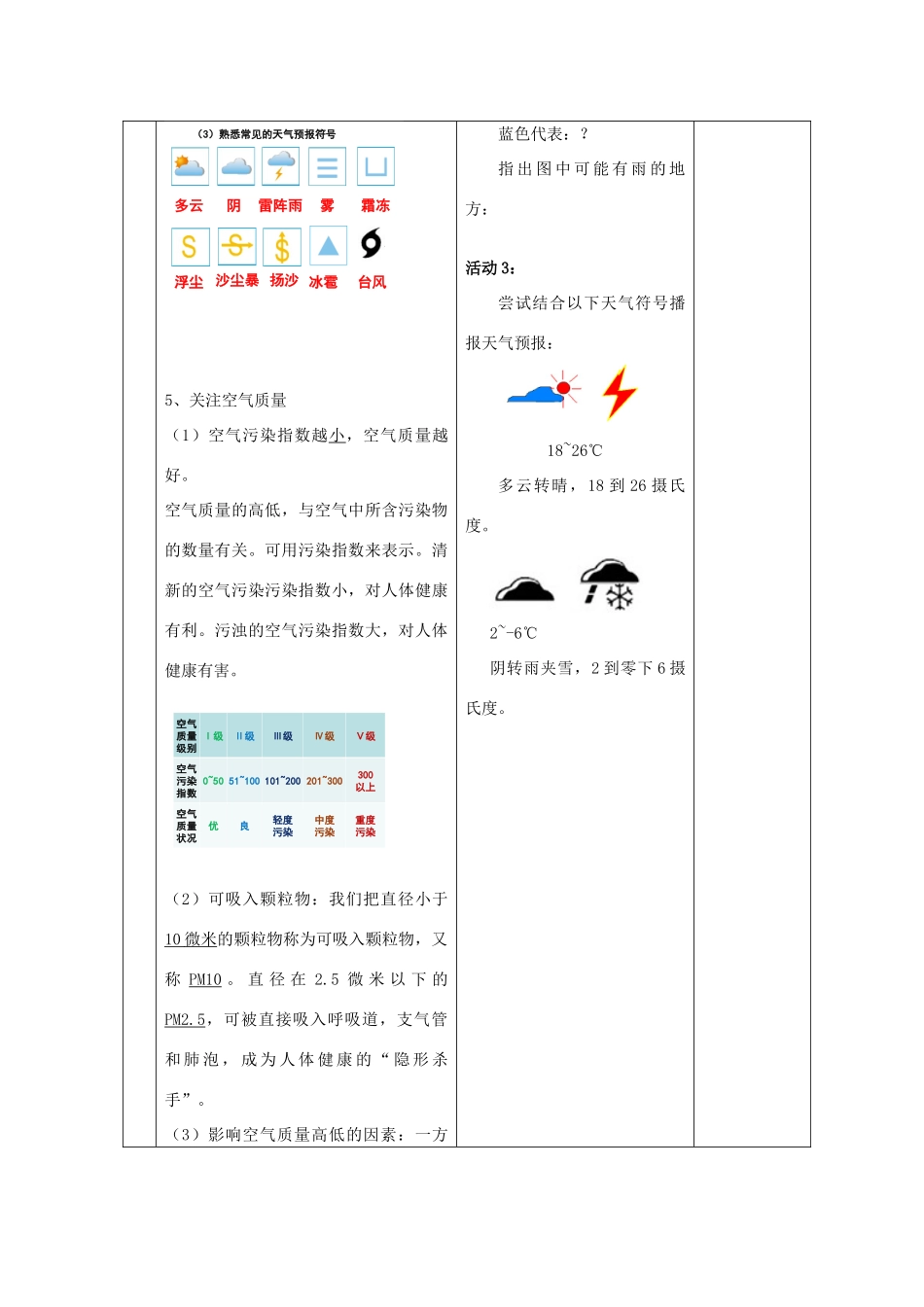 七年级地理上册 第四章 天气与气候复习教案 （新版）商务星球版-（新版）商务星球版初中七年级上册地理教案_第3页