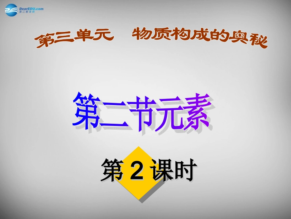 山东省临淄外国语实验学校八年级化学全册《3.2 元素（第2课时）》课件 鲁教版五四制_第1页