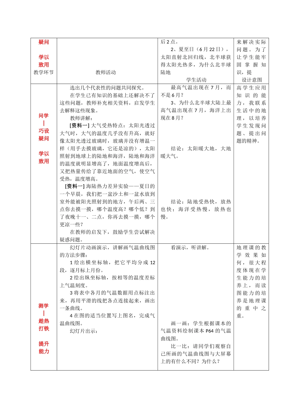 七年级地理上册 第4章 第2节气温的变化与差异（第1课时）教案 （新版）商务星球版_第3页
