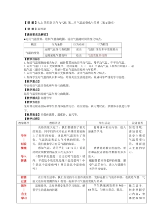 七年级地理上册 第4章 第2节气温的变化与差异（第1课时）教案 （新版）商务星球版