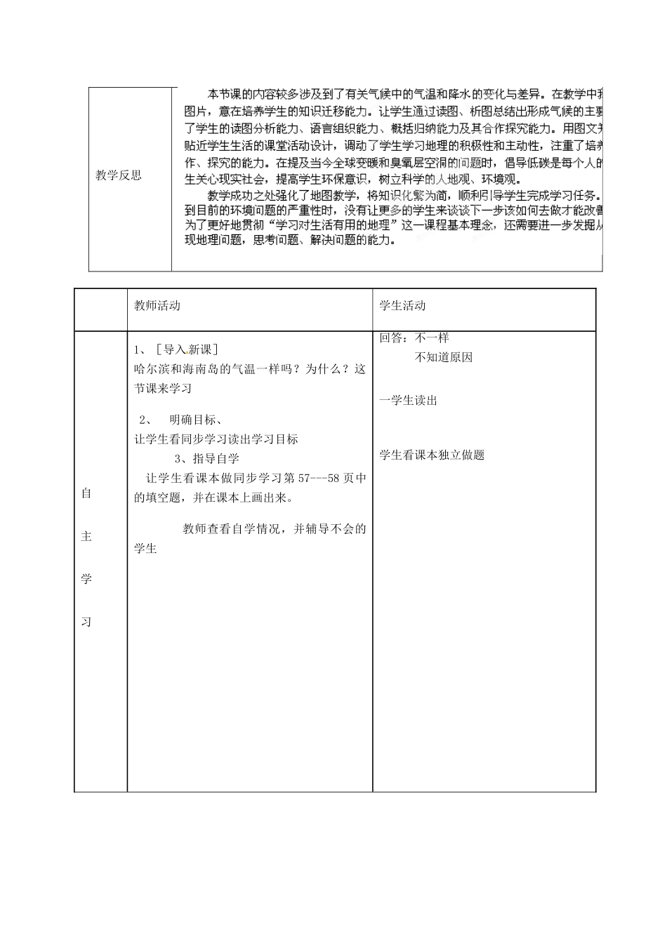 七年级地理上册 第四章 第五节 形成气候的主要因素教案 （新版）商务星球版z-（新版）商务星球版初中七年级上册地理教案_第2页