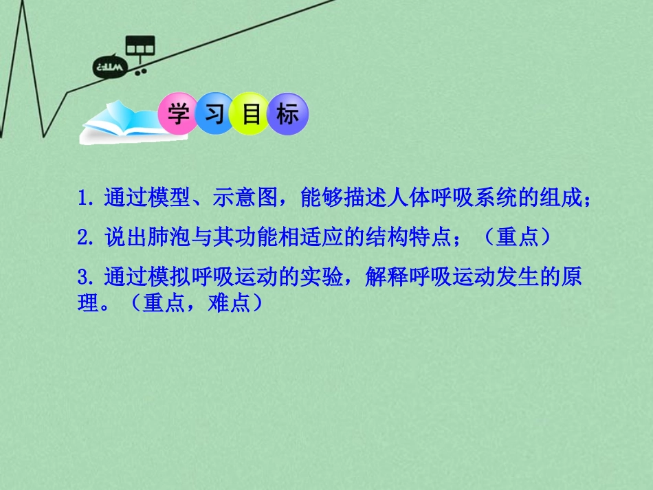 山东滕州市滕洪绪中学2014-2015七年级生物下册 3.2.1 人体与外界的气体交换（第1课时）优秀课件 （新版）济南版_第3页