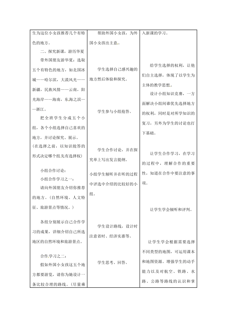 七年级历史与社会上册 综合探究三《游历华夏》教案 人教新课标版_第2页