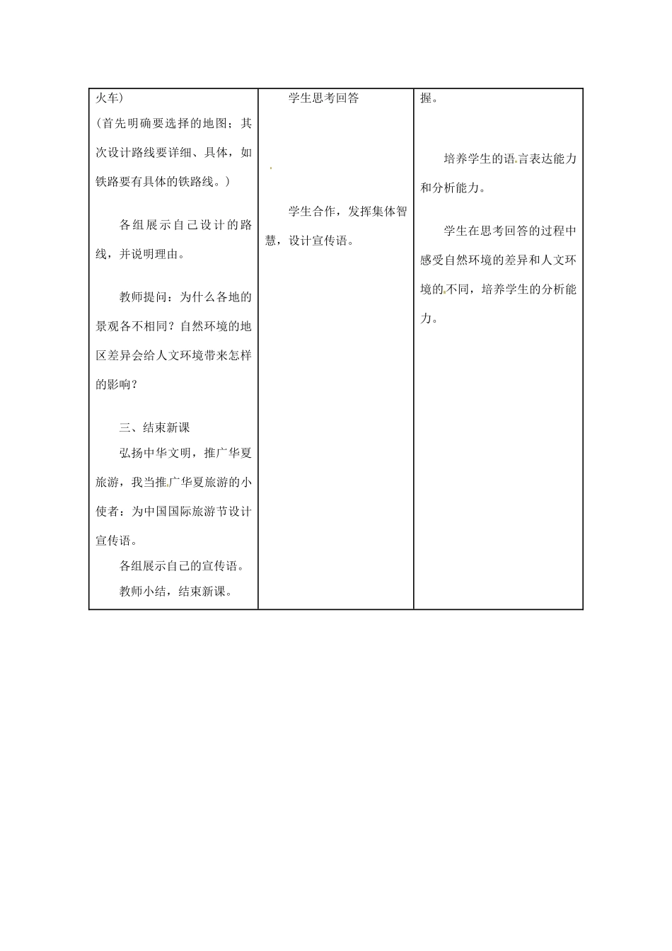 七年级历史与社会上册 综合探究三《游历华夏》教案 人教新课标版_第3页