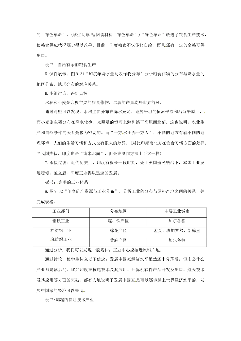 七年级地理下册 9.9《印度（二）》教案 商务星球版_第2页