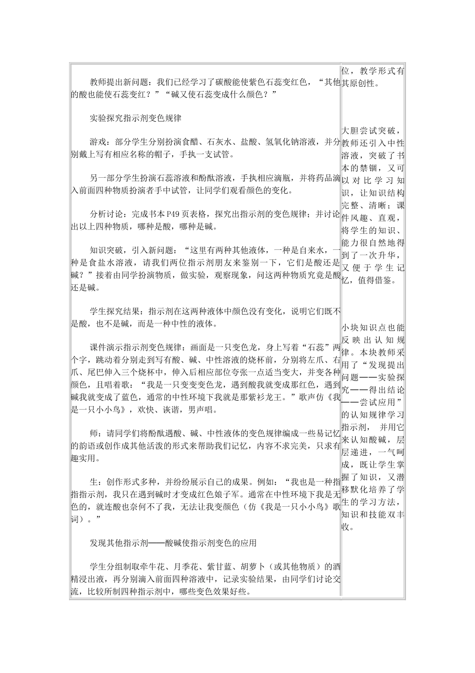 九年级化学 课题1常见的酸和碱教案（1）人教新课标版_第2页