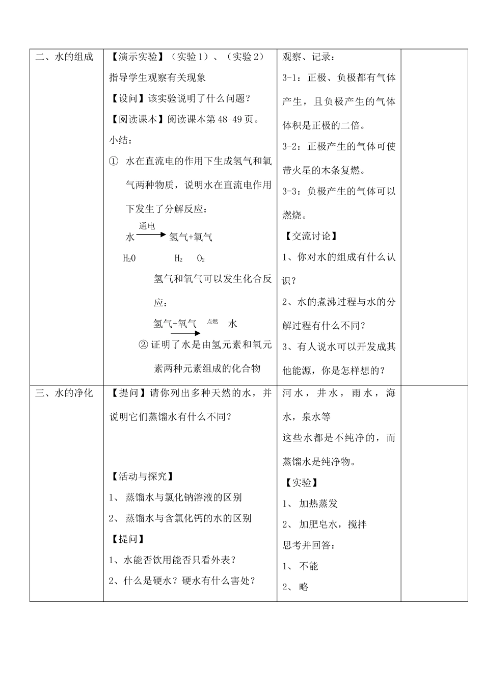 九年级化学上册 2.4自然界中的水教案 沪教版_第3页