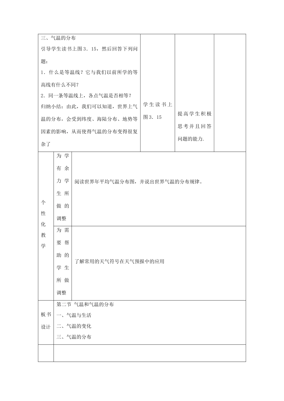 中考地理 第二节 气温和气温的分布复习教案-人教版初中九年级全册地理教案_第3页