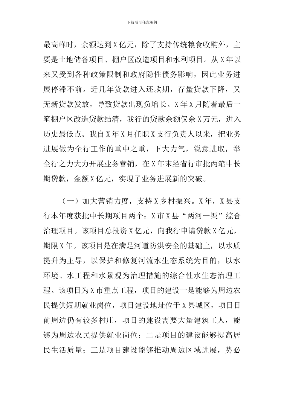 2024年度X县银行行长述职报告_第3页