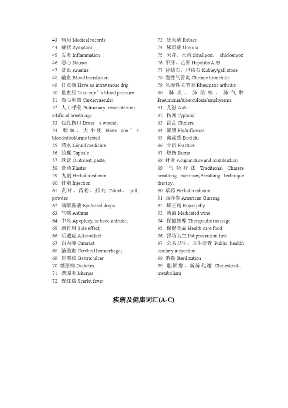 口译词汇之健康词汇_第3页