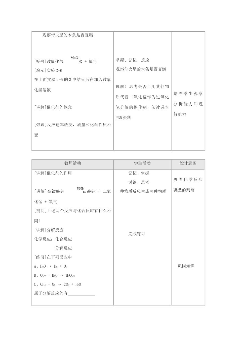 九年级化学上册 2.3制取氧气（第一课时）教案 人教新课标版_第2页