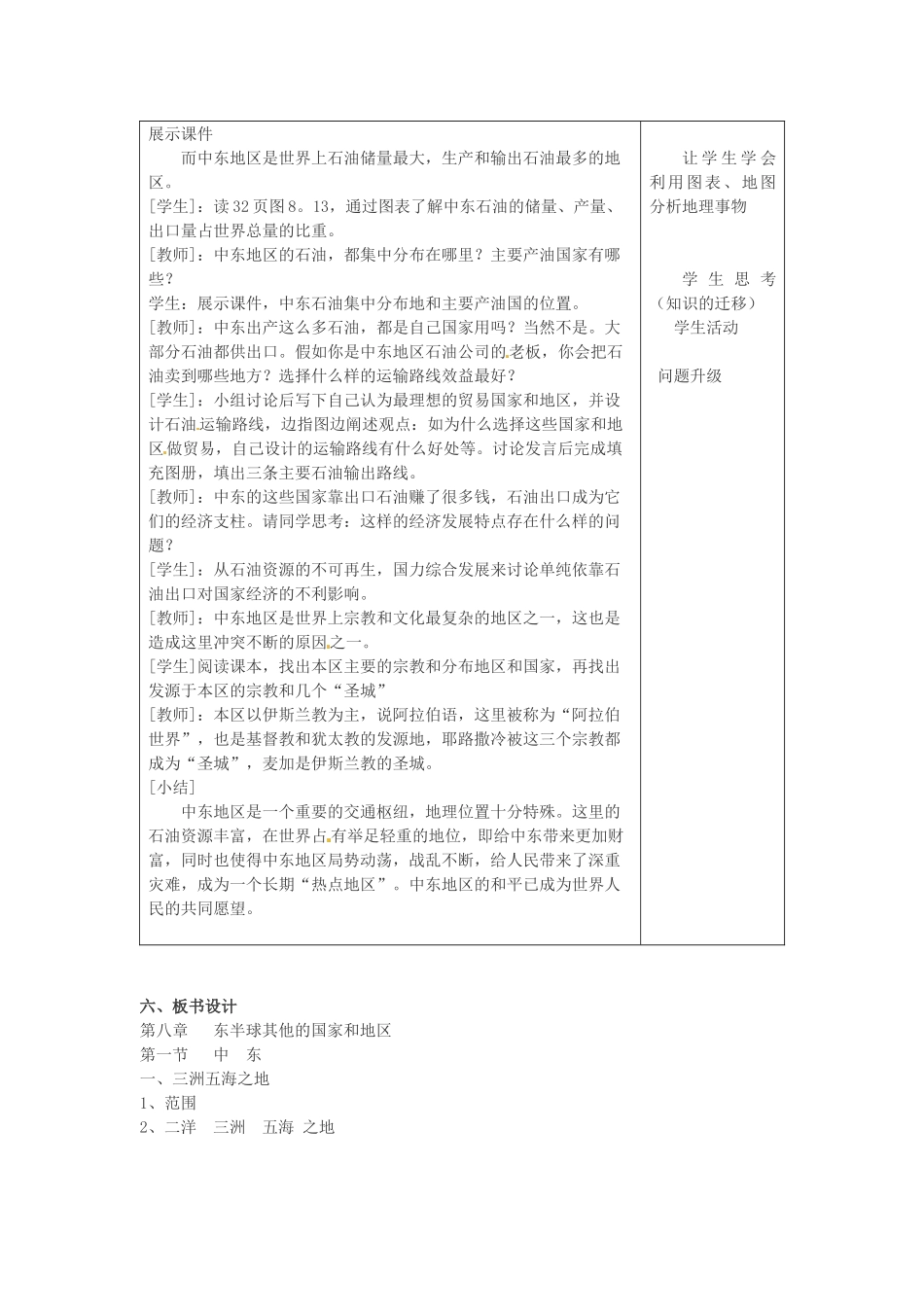 七年级地理下册 83 中东（教案）商务星球版_第3页