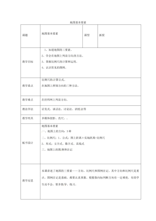 七年级地理上册 第二章 第一节 地图基本要素教案 （新版）商务星球版-（新版）商务星球版初中七年级上册地理教案