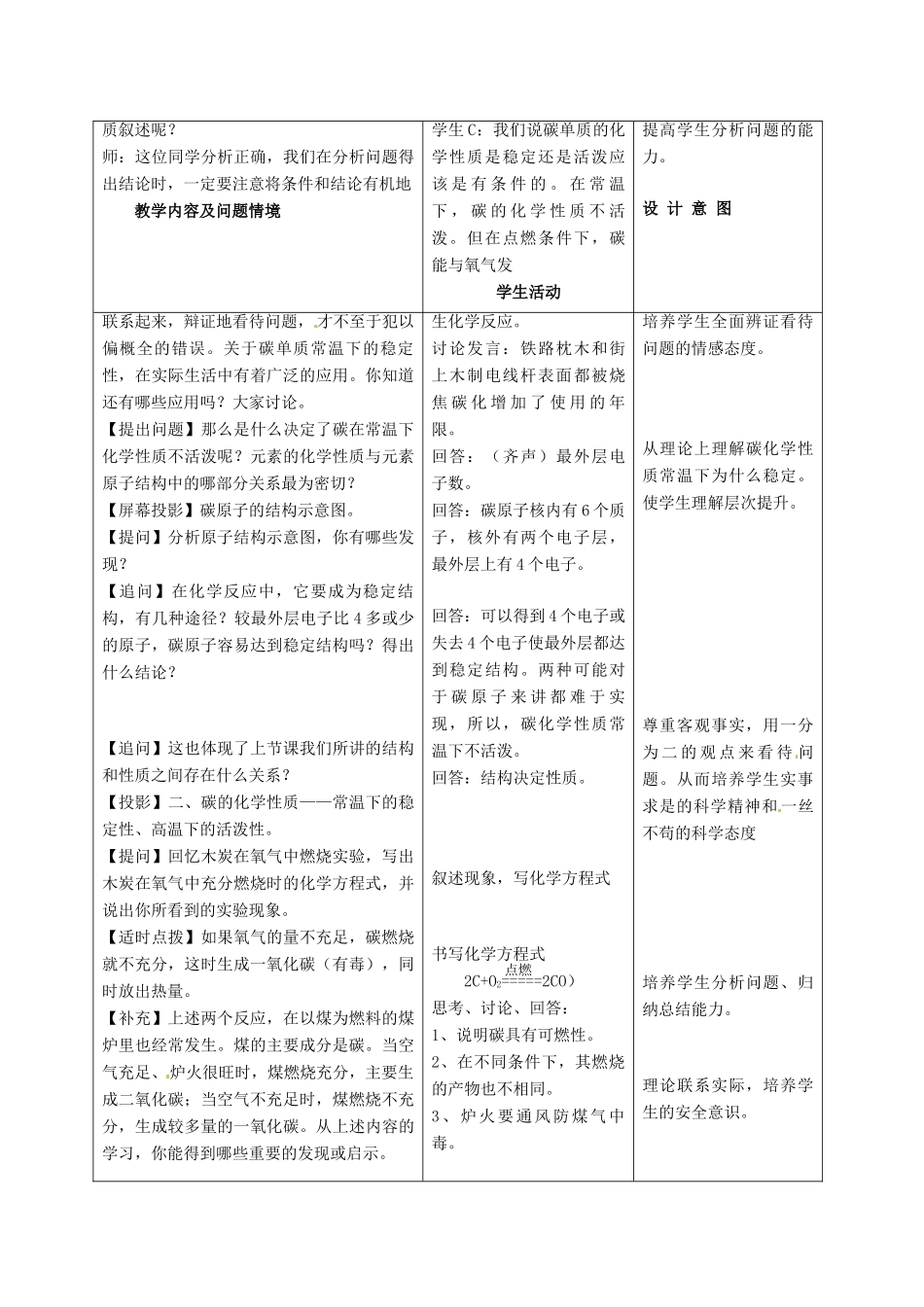 九年级化学上册 6.1金刚石、石墨、C60教案（2）人教新课标版_第2页