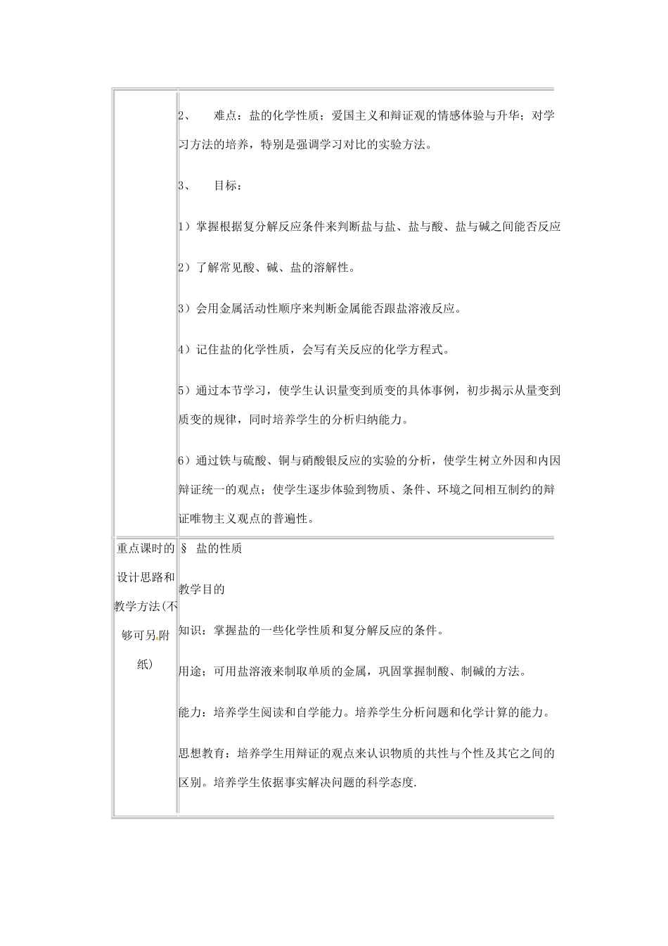 九年级化学 盐的性质教案2 北京课改版_第2页