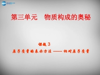 山东省临淄外国语实验学校八年级化学全册《3.1.3 相对原子质量》课件 鲁教版五四制
