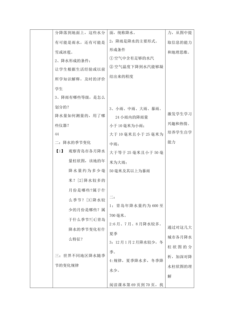 七年级地理上册 4.3降水的变化与差异教案 （新版）商务星球版-（新版）商务星球版初中七年级上册地理教案_第2页