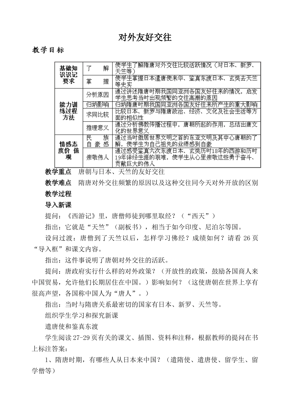 七年级历史对外友好交往新人教版_第1页