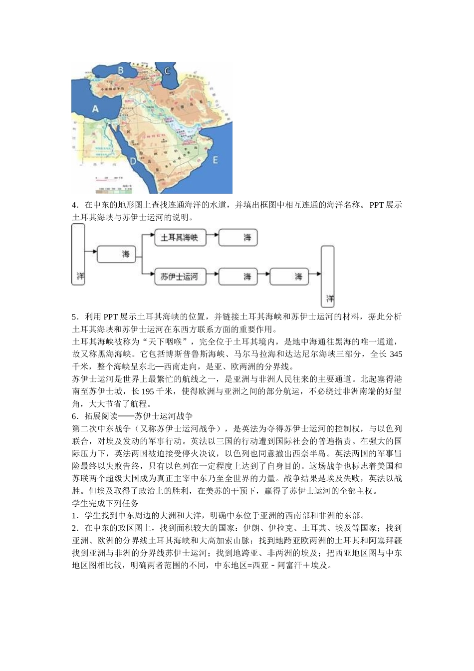 七年级地理下册 8.1 中东教学设计 新人教版_第3页