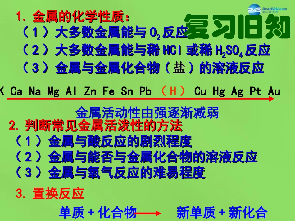 九年级化学下册 第八单元 课题2 金属的化学性质课件 （新版）新人教版_第2页