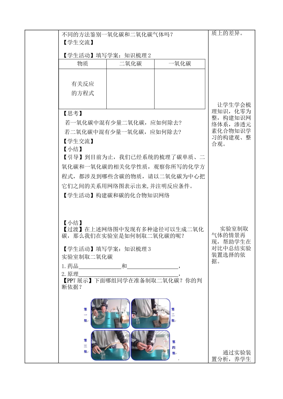 九年级化学上册 第六单元 碳和碳的氧化物复习教案 （新版）新人教版_第2页