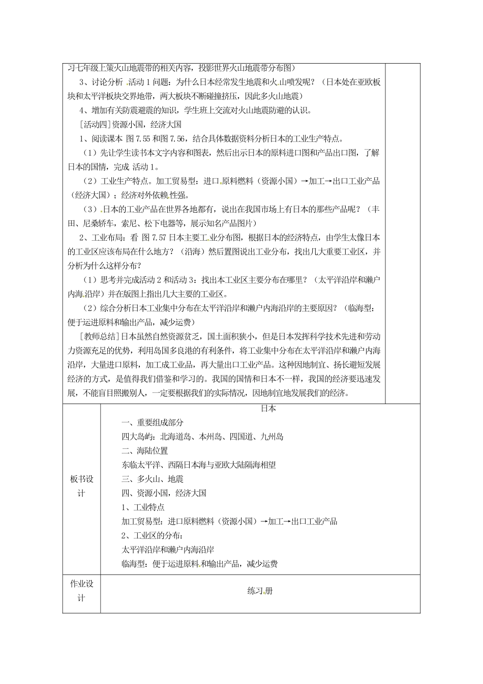 七年级地理下册 7.5《樱花之国-日本》教案 粤教版_第2页