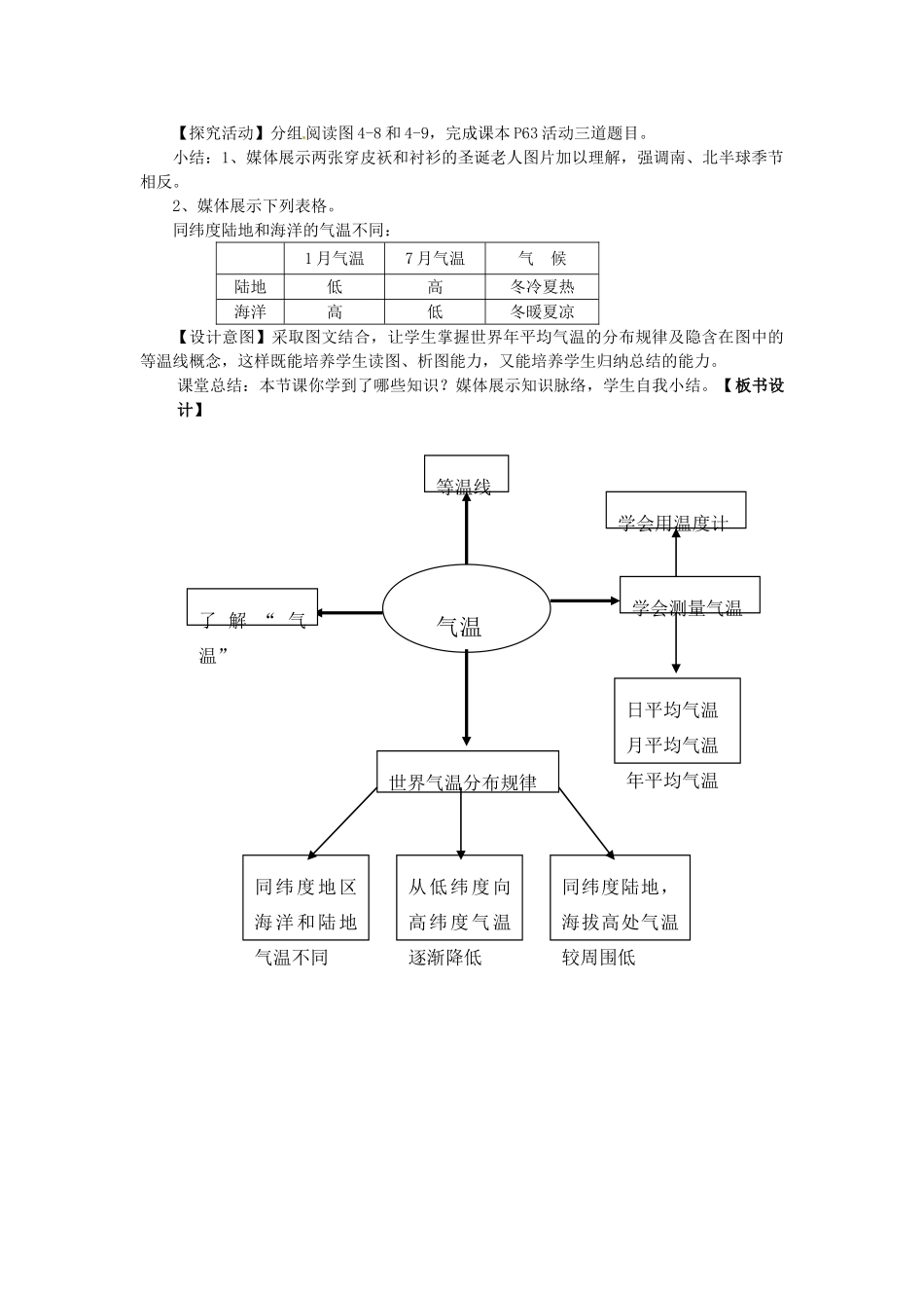 七年级地理上册 气温和降水教学设计 湘教版_第3页