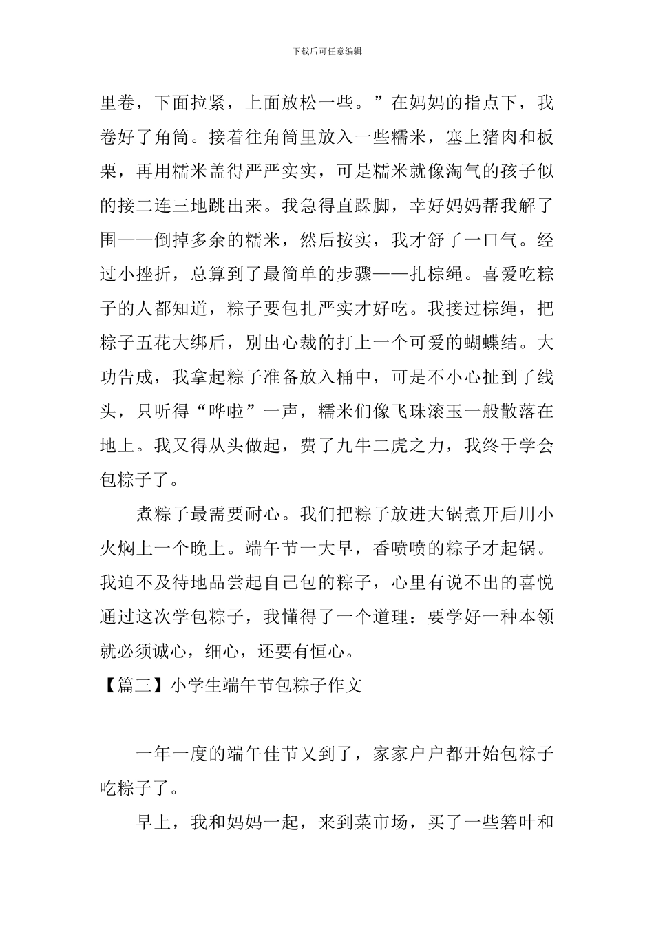 小学生端午节包粽子作文_第3页