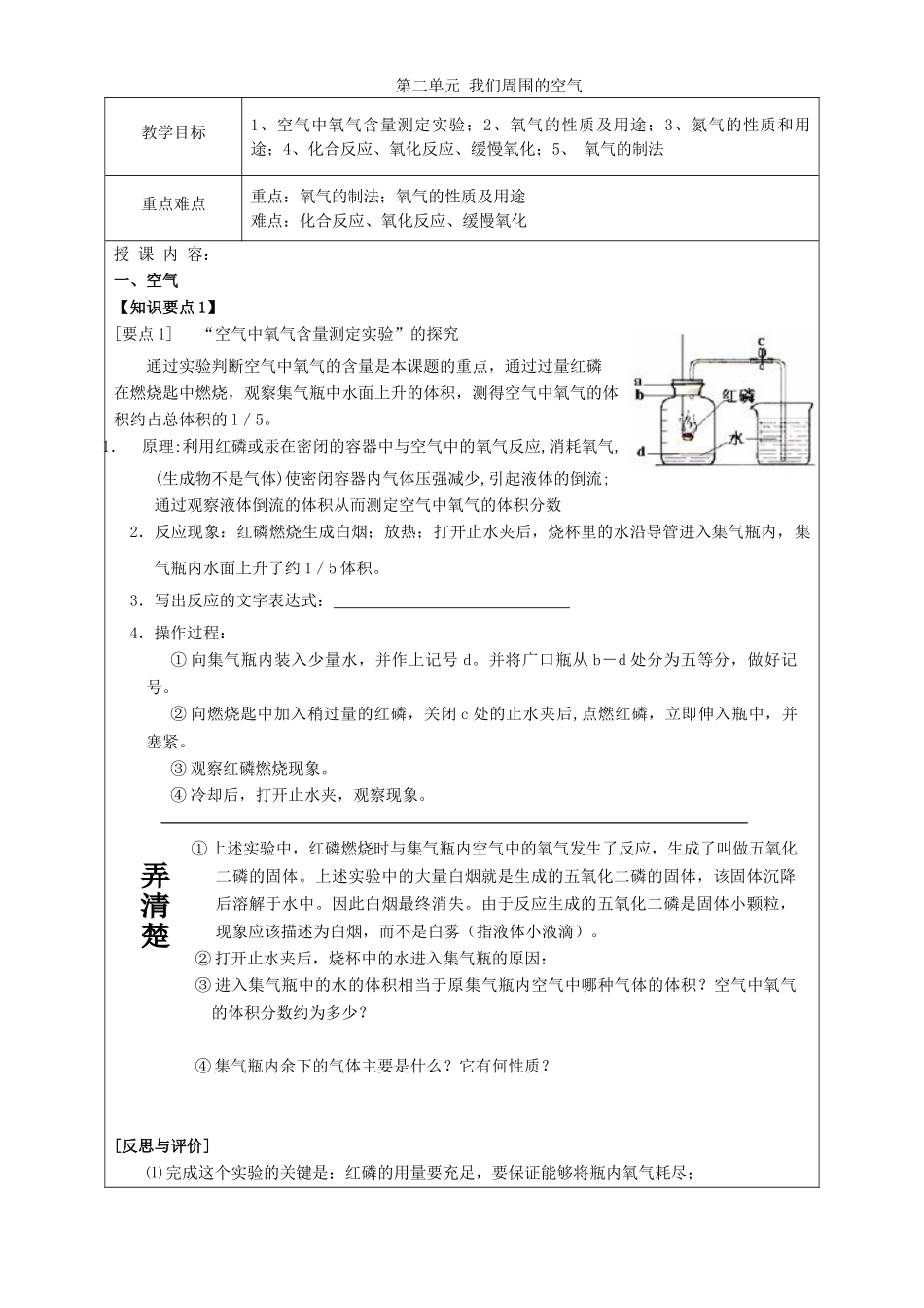 九年级化学上册 第二单元 我们周围的空气教案 （新版）新人教版_第1页