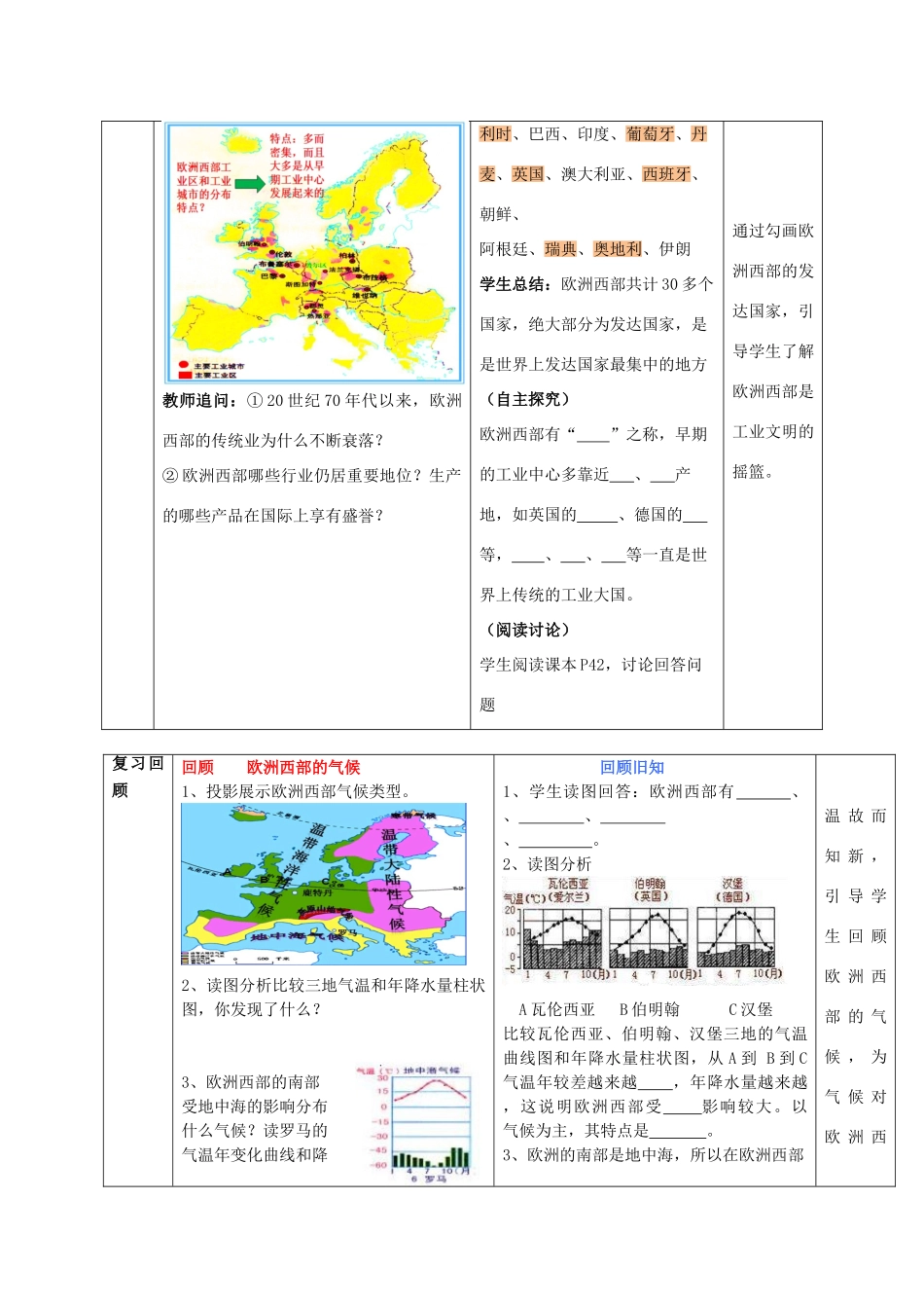 七年级地理下册 第八章 第二节 欧洲西部教学设计 新人教版-新人教版初中七年级下册地理教案_第3页