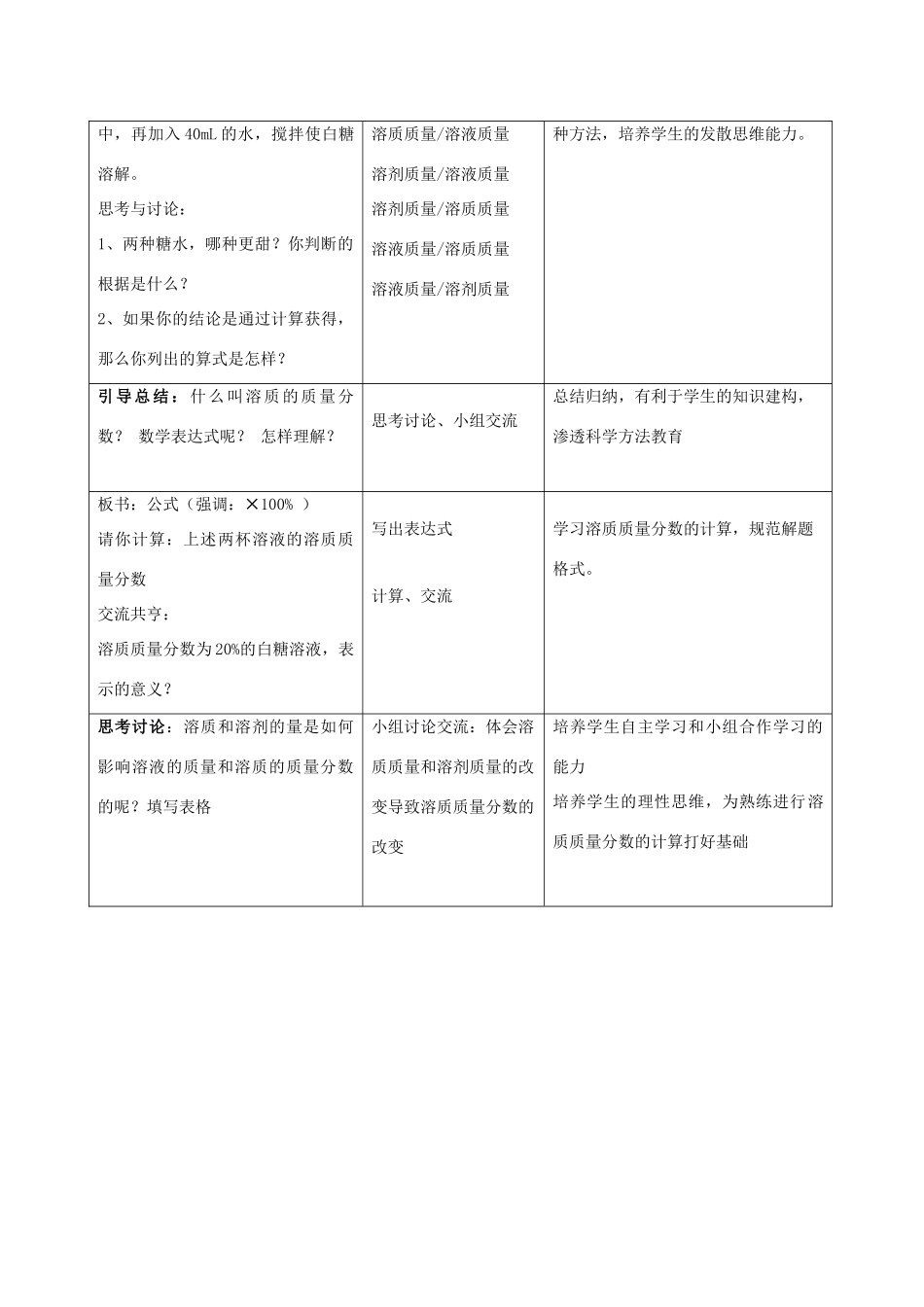 九年级化学上册 第三单元 溶液 第二节 溶液组成的定量表示名师教案2 鲁教版_第3页