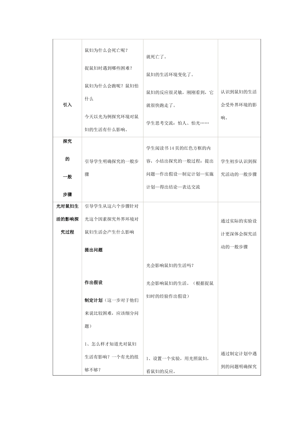 七年级生物 探究光对鼠妇生活的影响教案 人教版_第3页