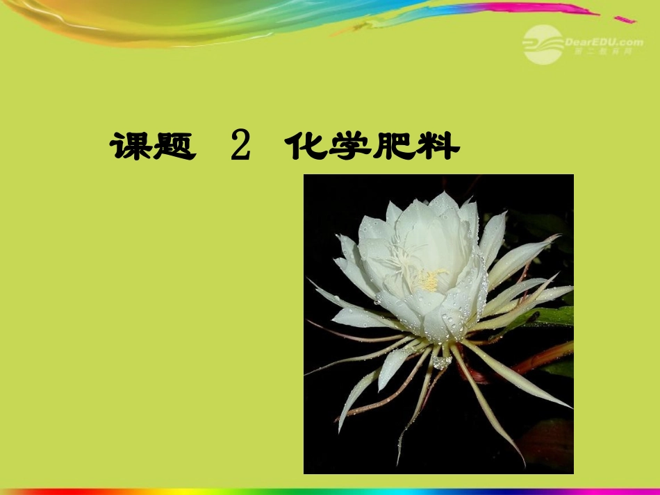 江苏省无锡市滨湖中学九年级化学下册《第十一单元 盐、化肥》课题2 化学肥料课件 新人教版_第1页