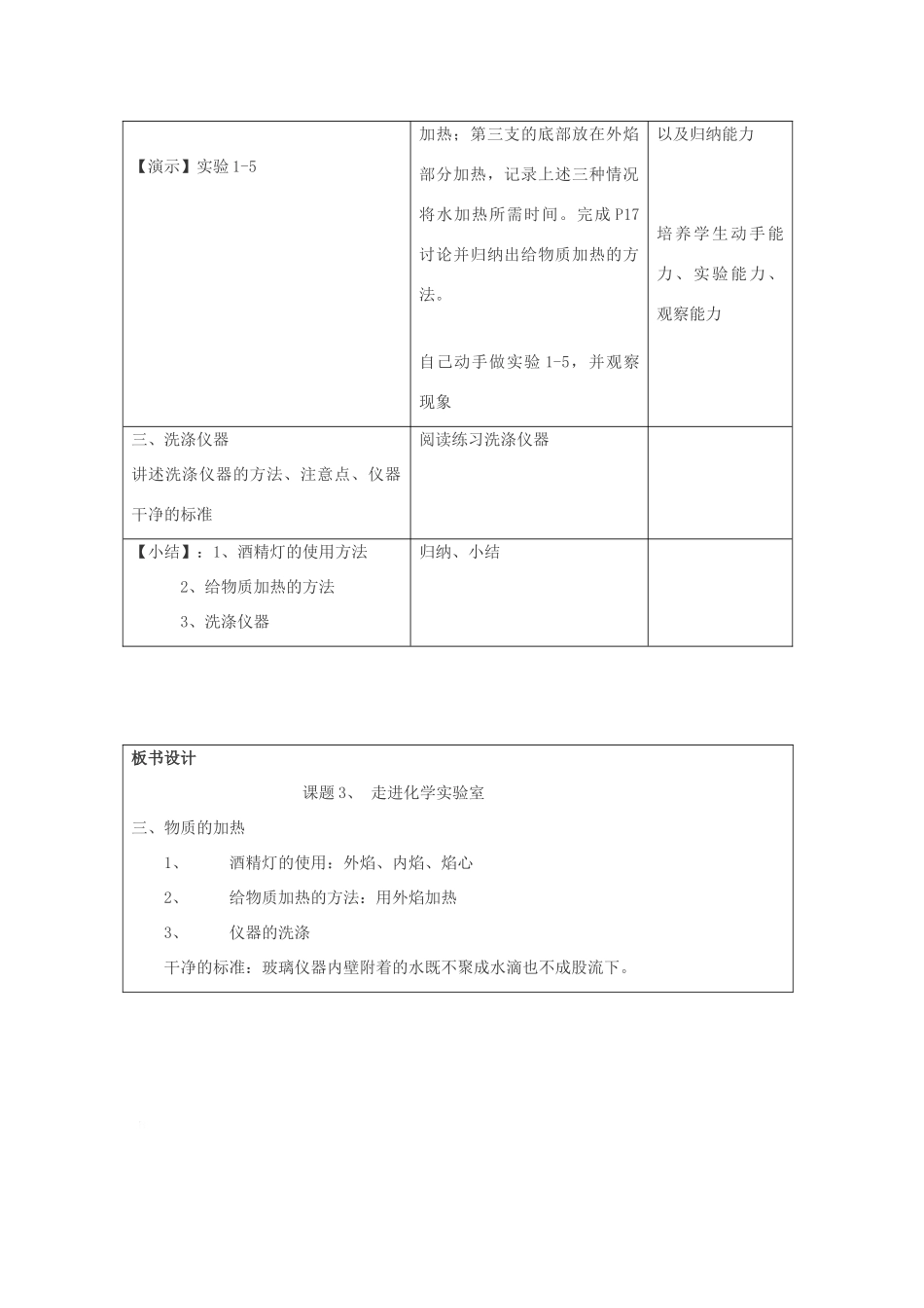 九年级化学上册 1.3走进化学实验室教案（第二课时） 人教新课标版_第2页